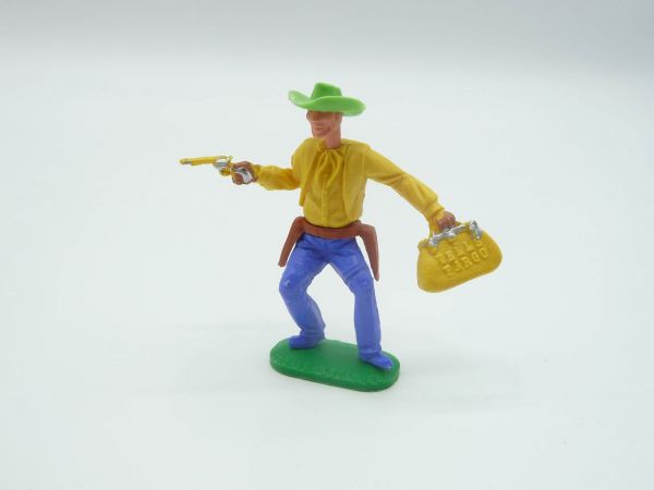 Timpo Toys Cowboy 1st version (small hat) standing, neon-green hat