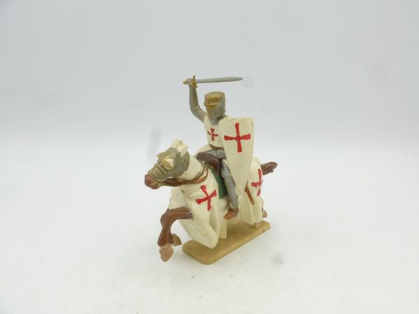Crusader riding with sword + shield - great figure