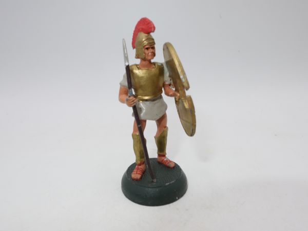 Roman soldier with shield + spear, total height incl. base approx. 6.5 cm