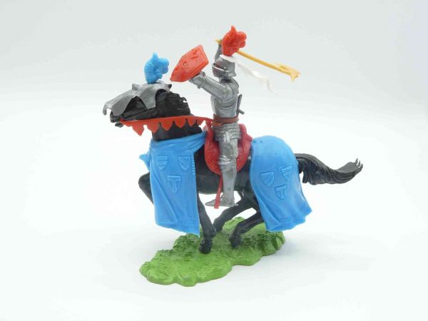 Elastolin 7 cm Knight riding with battleaxe