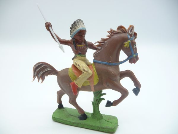 Indian riding with spear - great horse