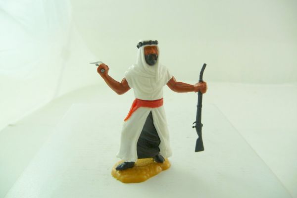Timpo Toys Arab standing with sabre + black rifle, white