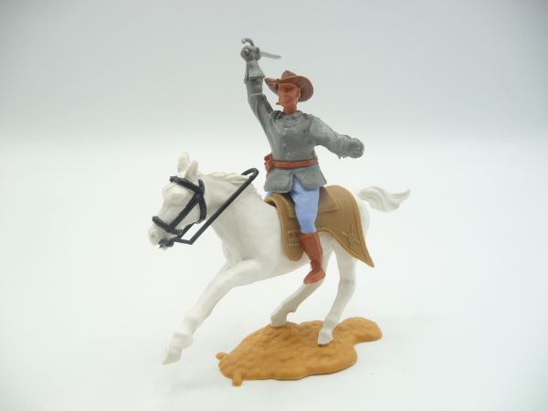 Timpo Toys Confederate Army soldier 2nd version riding, officer with sabre