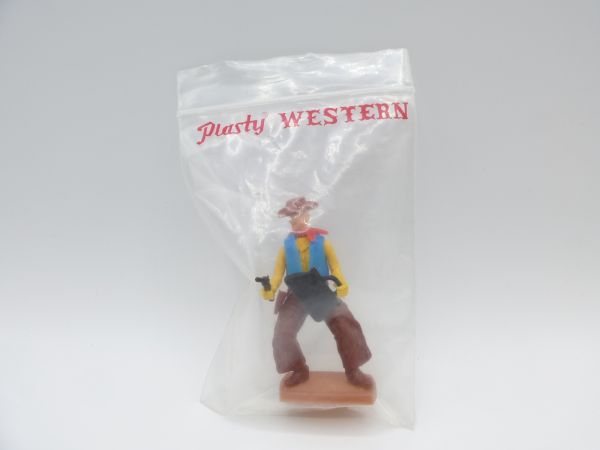 Plasty Cowboy standing with pistol + bag - in original bag