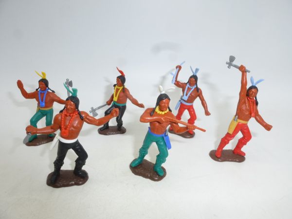 Timpo Toys Indianer 3. Version stehend (6 Figuren) - kompletter Satz