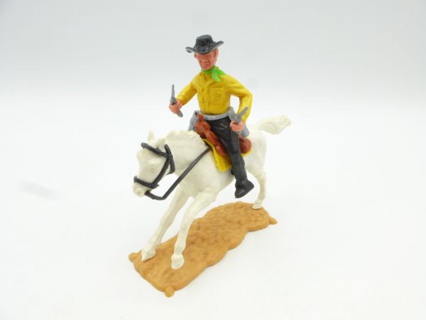 Timpo Toys Cowboy 3rd version riding with 2 pistols - great neckerchief