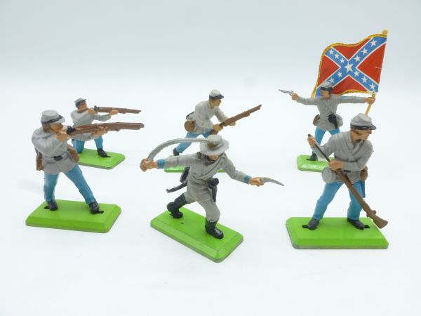 Britains Deetail Beautiful set of Confederate Army soldier 2nd version (fixed arms)