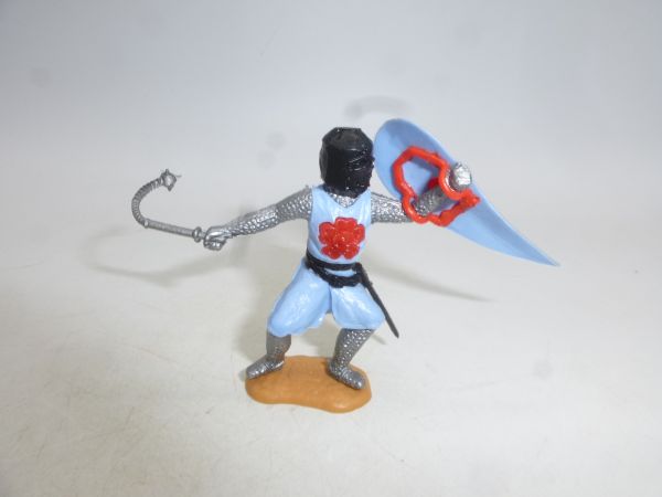 Timpo Toys Medieval knight standing, light blue - shield loops ok