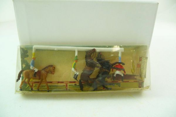 Merten H0 Mounted Jockeys / Horses + Riders, No. 1006/B - orig. packaging, parts on cast