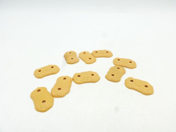 Timpo Toys 10 Zweilochbodenplatten für Fußfiguren, beige