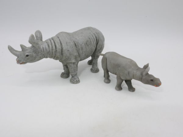 Elastolin soft plastic Hippopotamus with cubs