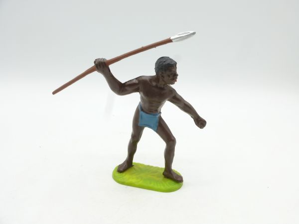 Elastolin 7 cm African big game hunt: African standing with spear