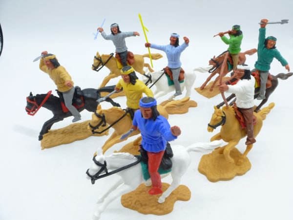 Timpo Toys Schönes Set Apachen reitend (8 verschiedene Figuren)