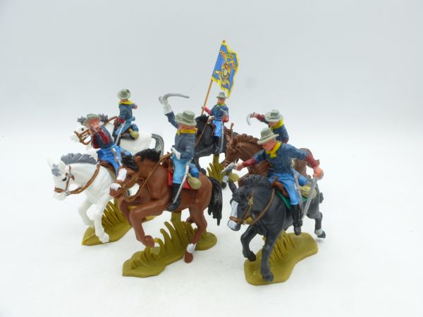 Britains Swoppets Set of soldiers 7th cavalry on horseback (6 figures) - rare