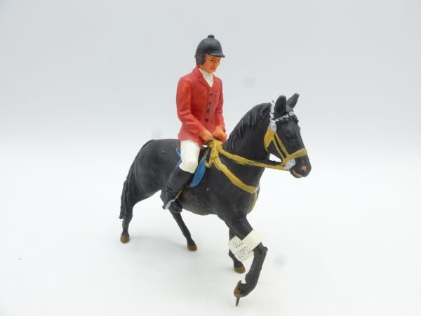 Elastolin 7 cm Mann zu Pferd im Schritt, Nr. 3770 - mit Preisschild