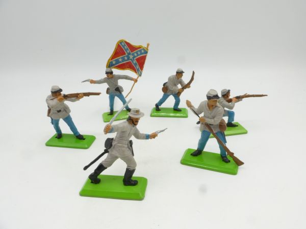 Britains Deetail Southerners on foot (6 figures), 2nd version - nice set