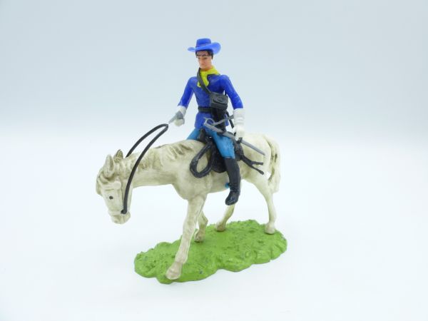 Elastolin 7 cm Union Army soldier riding with pistol + sabre