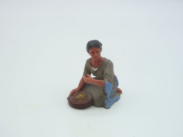 Elastolin 4 cm Indianerin mit Schüssel, Nr. 6832 - sehr guter Zustand