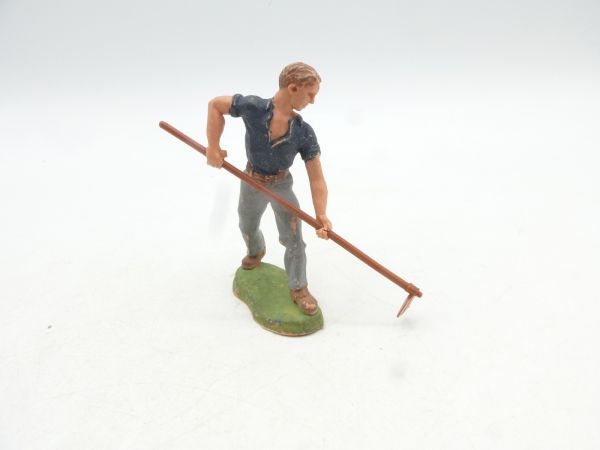 Britains Swoppets Worker with rake, No. 2043 - early figure