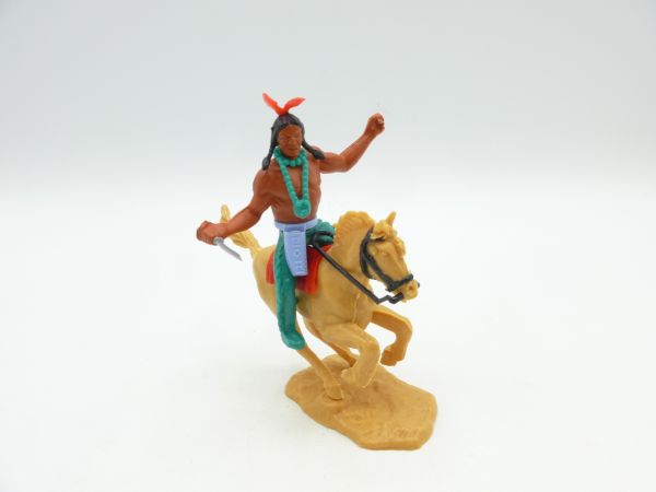 Timpo Toys Indianer 3. Version reitend, Messer seitlich