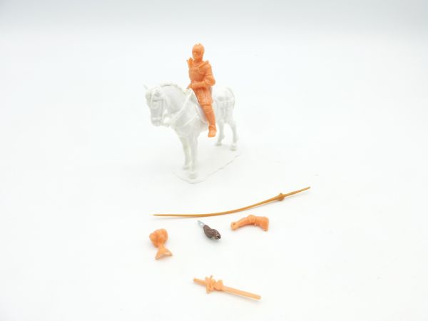 Elastolin 4 cm (blank) Lancer on walking horse