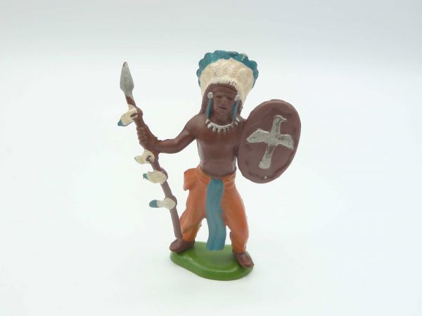 Britains Swoppets Indian standing with spear + shield