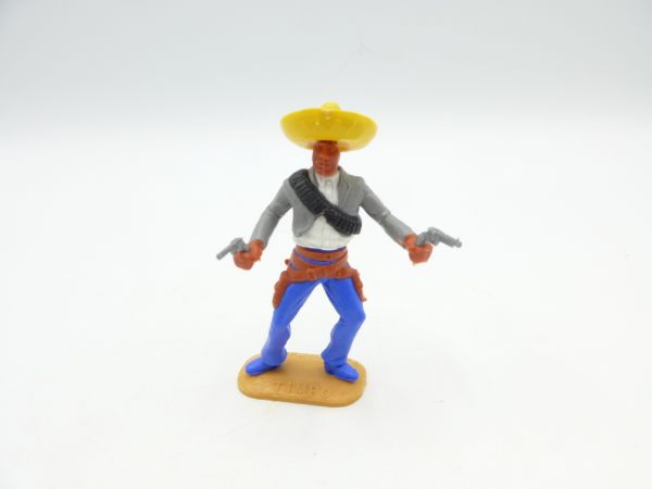 Timpo Toys Mexikaner stehend mit 2 Pistolen schießend, grau/weiß