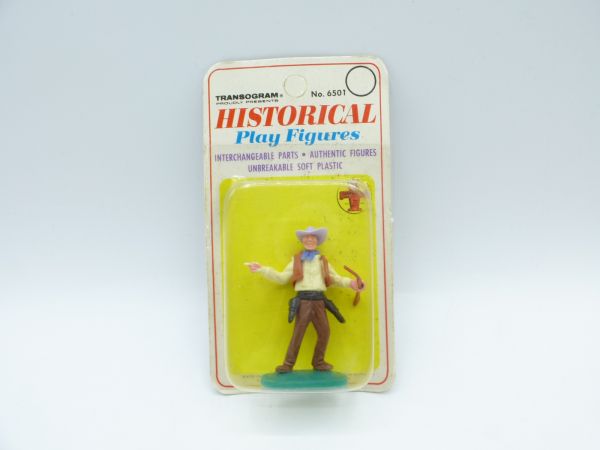 Transogram Cowboy standing with rifle, pointing - orig. packaging