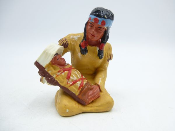 Elastolin 7 cm Indianerin sitzend mit Kind, Nr. 6833, Bem. 2
