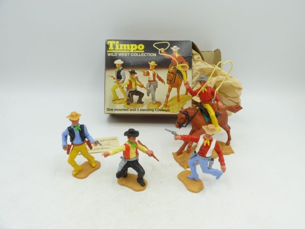 Timpo Toys Minibox Cowboys 3rd version (1 rider, 3 feet), No. 702