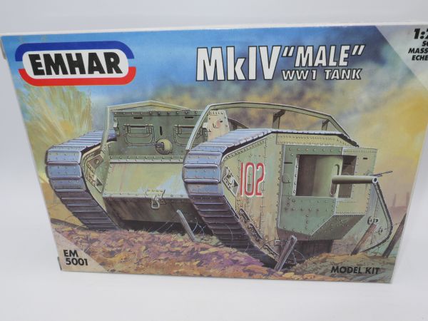 Emhar Mk IV "Male" WW 1 Tank, Nr. 5001 - OVP, am Guss