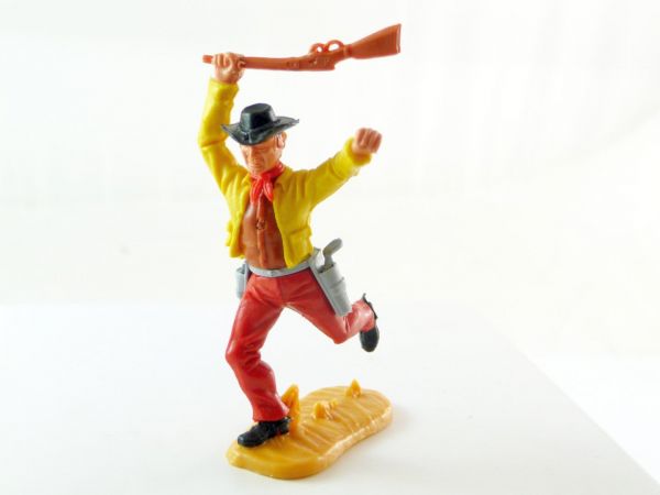 Timpo Toys Cowboy 4. Version auf rotem laufenden Unterteil - Top-Zustand