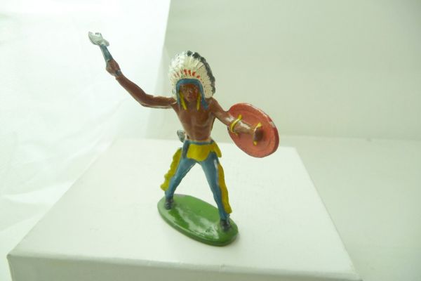 Merten 6,5 cm Indian standing with shield + axe, No. 210 - early version