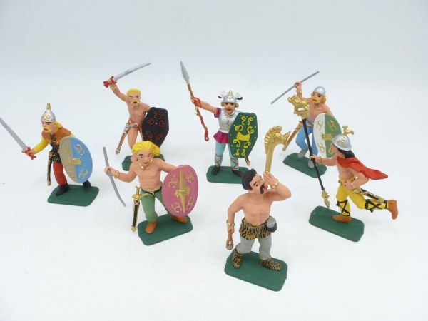 Vikings (7 figures) in great postures, size: 6 cm