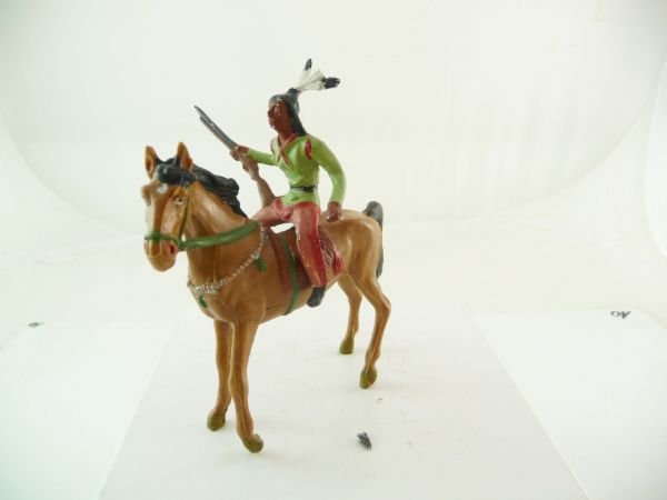 Merten 6,5 cm Indianer zu Pferd mit Gewehr seitlich