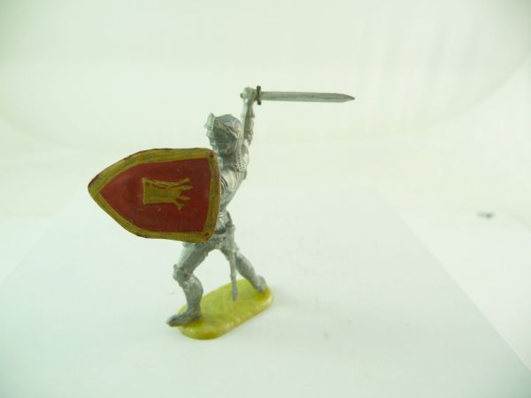 Elastolin 4 cm Ritter zuschlagend, Nr. 8931 - frühe Figur, frühe Waffe in schwarz