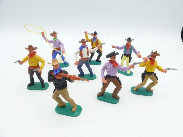 Timpo Toys Cowboys 2nd version on foot (8 figures) - nice group