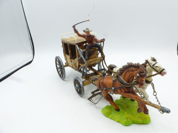 Elastolin 7 cm Ambush stagecoach two-horse