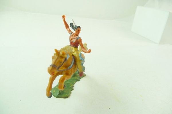 Elastolin 4 cm Indian on horseback, lasso rider, No. 6846 - figure undamaged