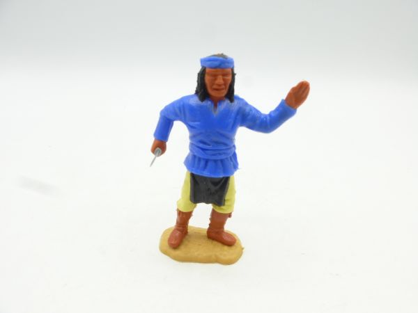 Timpo Toys Apache stehend, mittelblau mit seltenem Unterteil