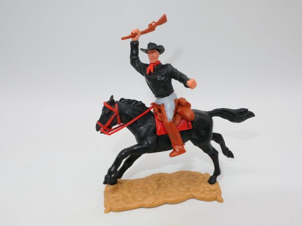 Timpo Toys Cowboy 2nd version on horseback - variant: brown lower part