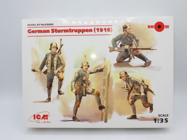 ICM 1:35 German Stormtroopers (1918), No. 35692 - orig. packaging, on cast