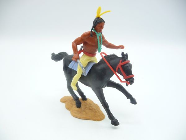 Timpo Toys Indianer 3. Version reitend mit Tomahawk