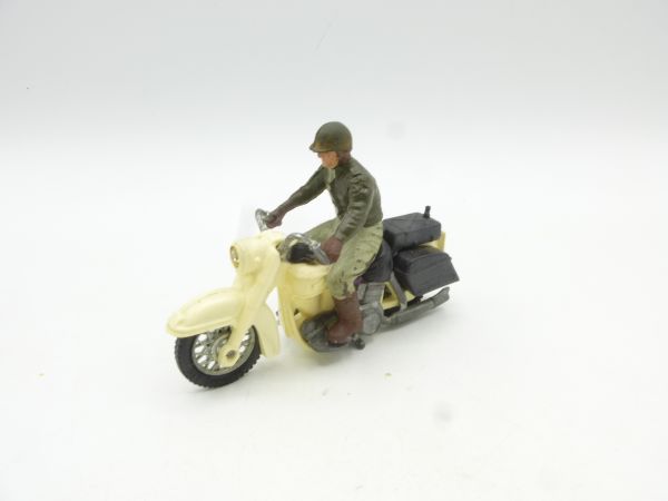 Britains Deetail Policeman on motorbike - used, one small part missing