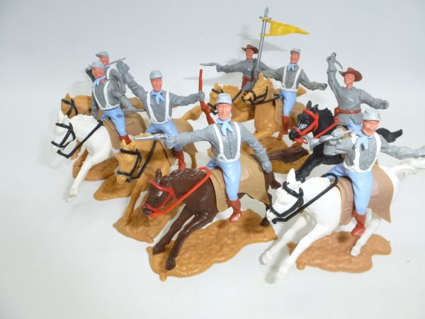 Timpo Toys Set of Southerners on horseback (8 figures)