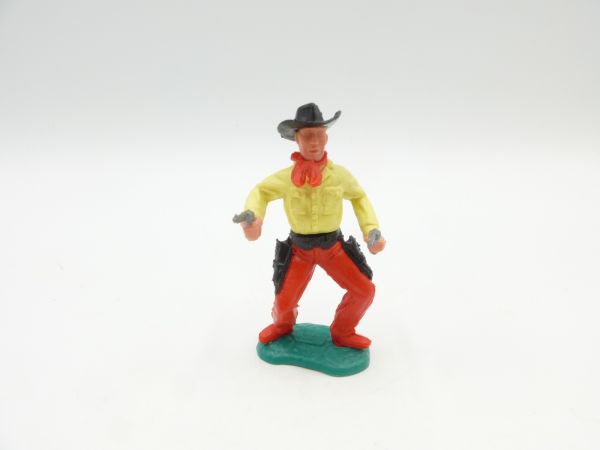 Timpo Toys Cowboy 2. Version 2 Pistolen schießend - seltenes rotes Unterteil