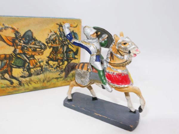 Elastolin compound Knight riding with sword - in rare orig. packaging