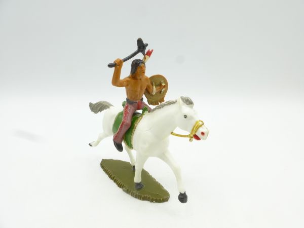 Starlux Indian riding with shield + tomahawk - early figure