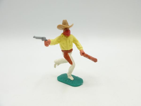 Timpo Toys Bandit running, rare dark red neckerchief, yellow shirt