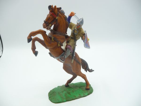 Elastolin 7 cm Norman with sword on horseback, No. 8884